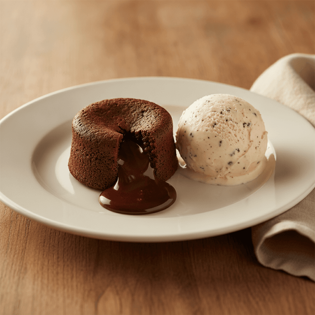 Petit Gâteau de Chocolate com Centro Derretido