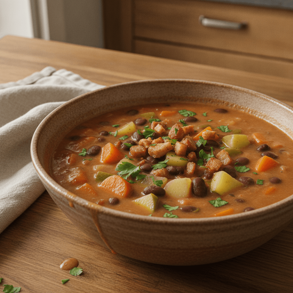 Sopa de Feijão Cremosa com Legumes