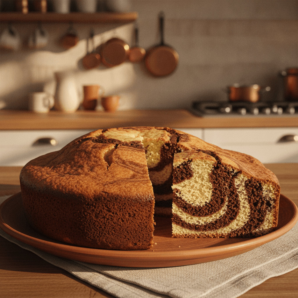 Bolo Mesclado com Chocolate