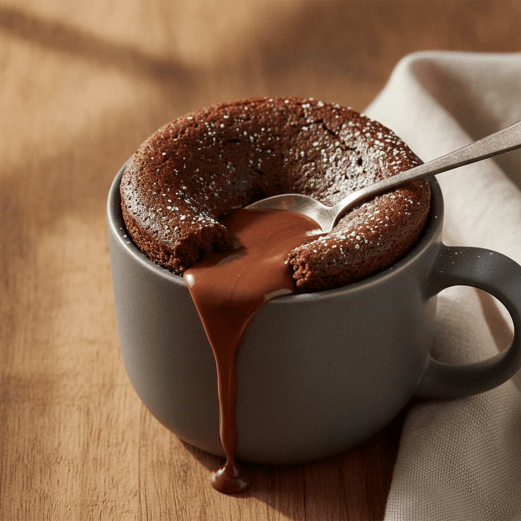Bolo Vulcão de Chocolate no Micro-ondas
