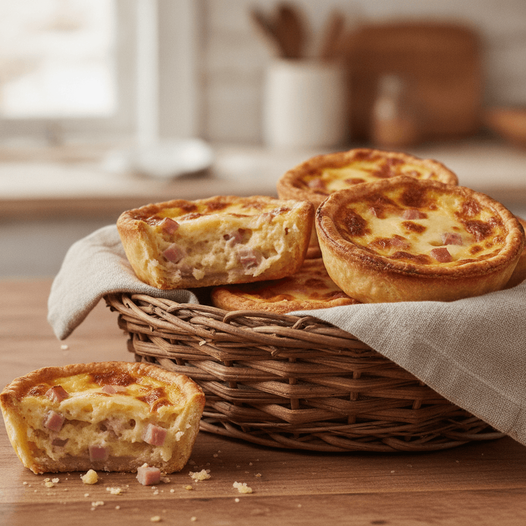 Mini Quiche de Queijo e Presunto